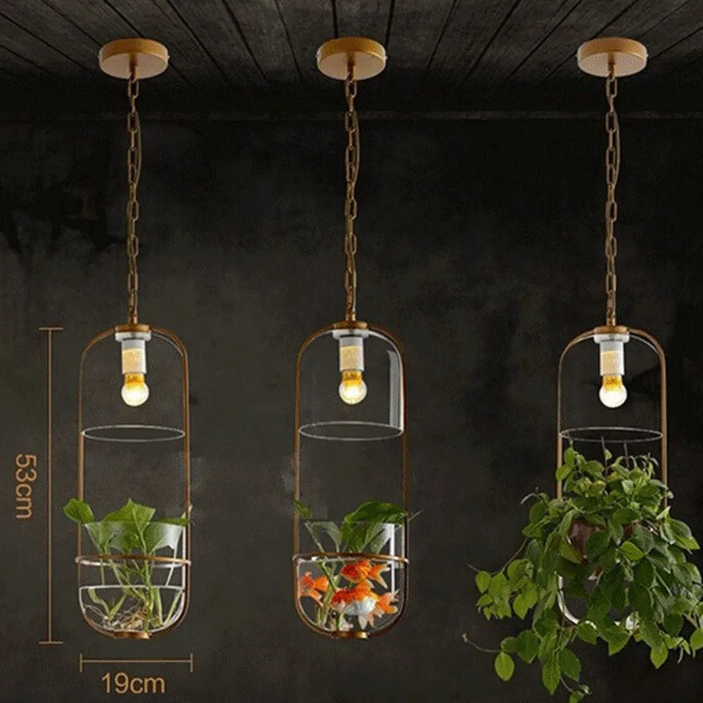 Pastoral Chandelier Modern Minimalist Restaurant Creative Ecological Study Cafe Bedside with Water for Glass Plant Chandelier