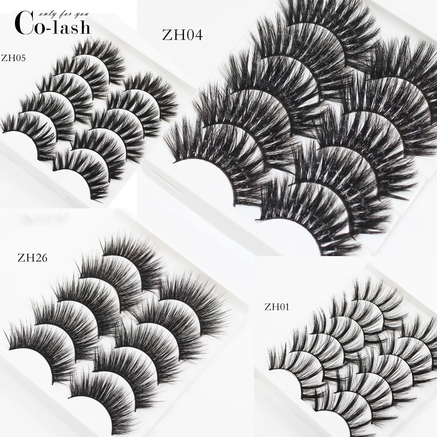 

Colash 5 Pairs Eyelashes False Eyelash Handmade Crossing False Eyelashes Long Black Soft Fake Eyelashes Extension Big Eyes