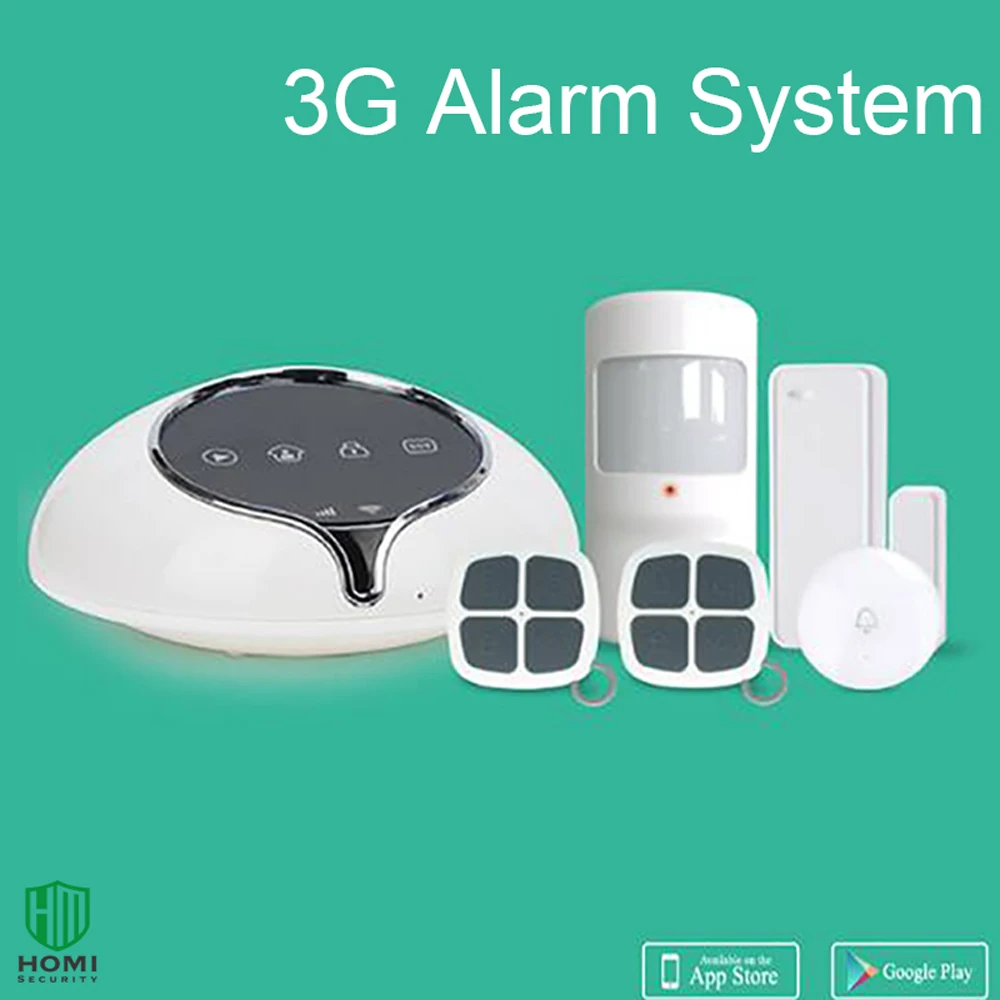 

WCDMA 3G GPRS Alarm System Wireless 433Mhz Android IOS APP Control PIR Motion Detector Door Open Sensor Burglar Alarm