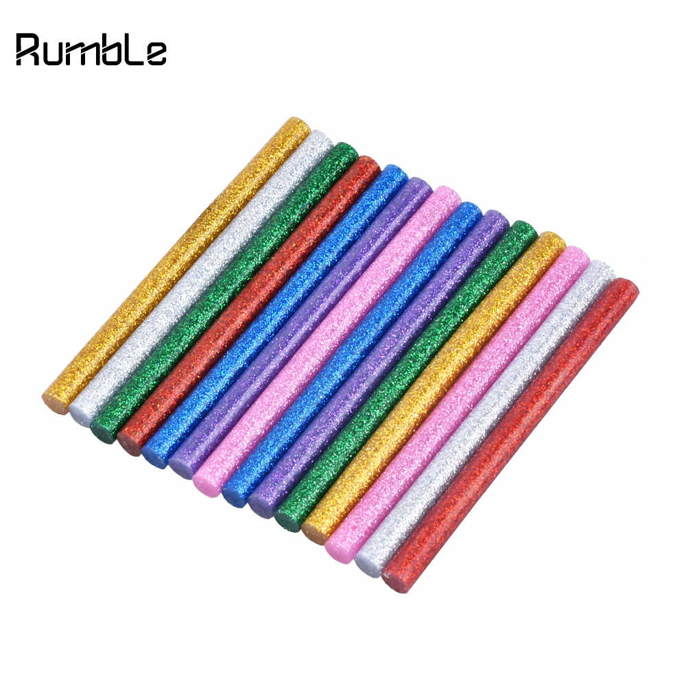 

14pcs Glitter Hot Melt Glue Sticks For Glue Gun Craft Phone Case Alloy Toy Art Model Album Repair Accessories Adhesive Stick