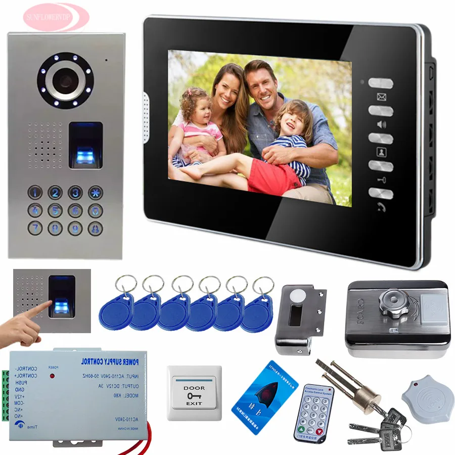 SUNFLOWERVDP Doorbell With Camera Monitor For Doorphone Fingerprint