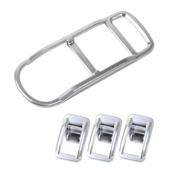 

CITALL 4pcs Chrome Interior Door Window Switch Panel Cover Trim Bezel for Land Rover FREELANDER 2 LR2 2008 2009 2010 2011 2012