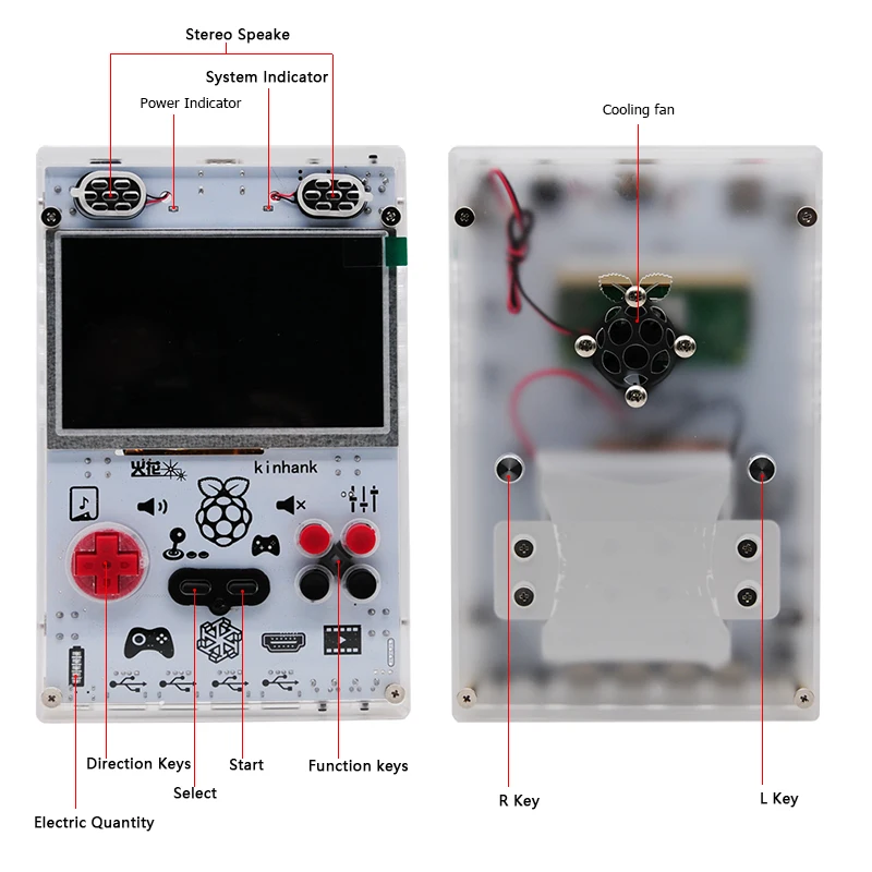 DIY портативная игровая консоль с компьютерным модулем Raspberry Pi 3 Lite 5,0 дюймов экран Pi-Boy игровой плеер встроенный более 15000 игр