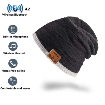 

Unisex Wireless Beanie Bluetooth Musical Hat with Speaker Mic Winter Warm Sport Cap Smart Caps Headset earphone for men women