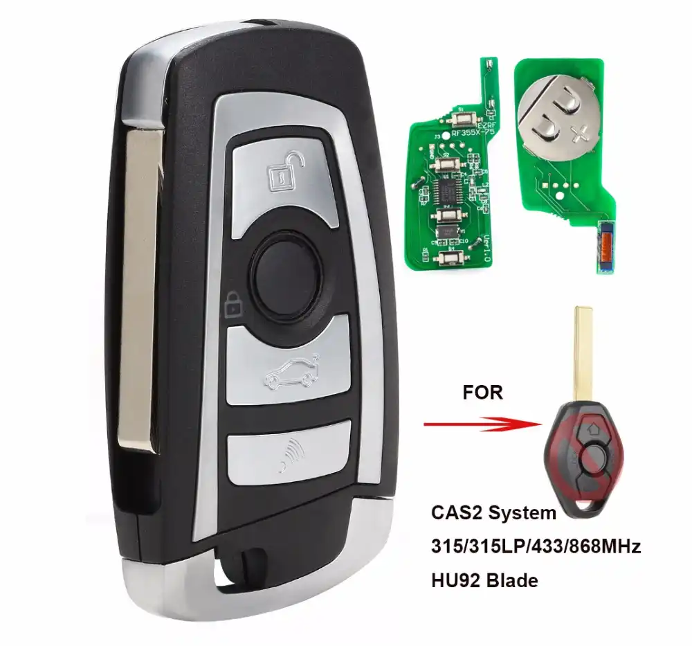 Keyecu Uncut Remote Key Fob 315LP MHz ID7944 Chip for BMW 1 3 5 6 Series X5 CAS2 System HU92