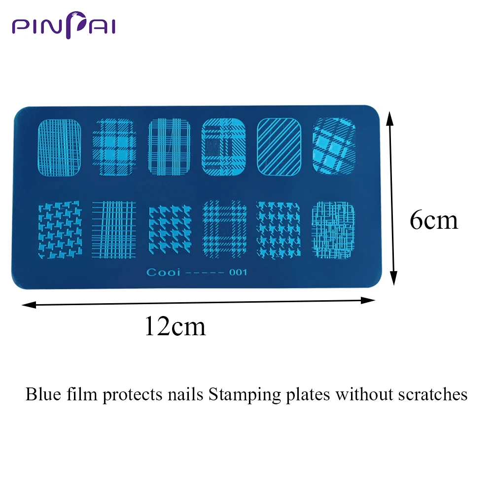 Pinpai Nail Stamping Plates Flower Geometric Heart Nature Series Nail Template Stamp Image DIY Nail Designs Manicure Stamp Plate