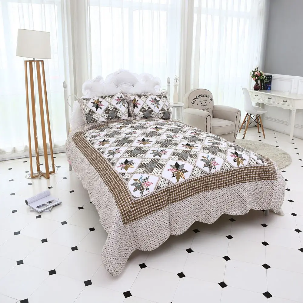 

Warm Comfortable Thick Bedspreads On The Bed 220 * 240cm Satin Bed Linen Plaid Bedspreads Duvet Cover King Size Flowers