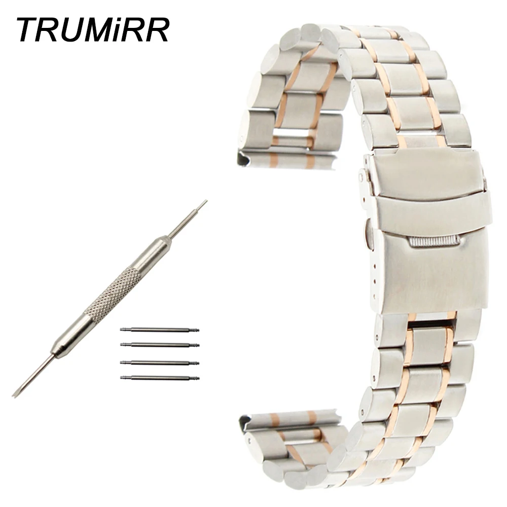 

Stainless Steel Watchband Safety Buckle Strap for Zenith Paul Picot Watch Band Wrist Bracelet Silver Gold Black 16 18 20 22 24mm