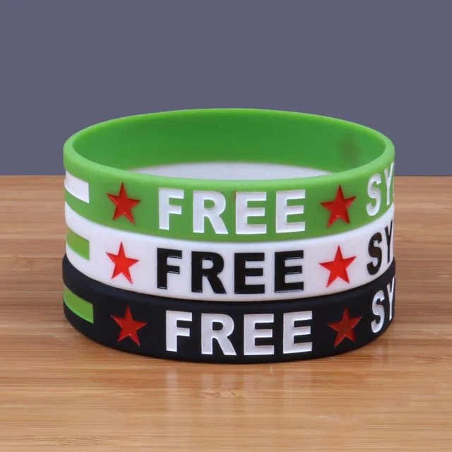 3pcs Lot Free Syria Silicone Bracelets Custom Ink Filled Colour 3pcs Lot Free Syria Silicone Bracelets Custom Ink Filled Colour Wristbands