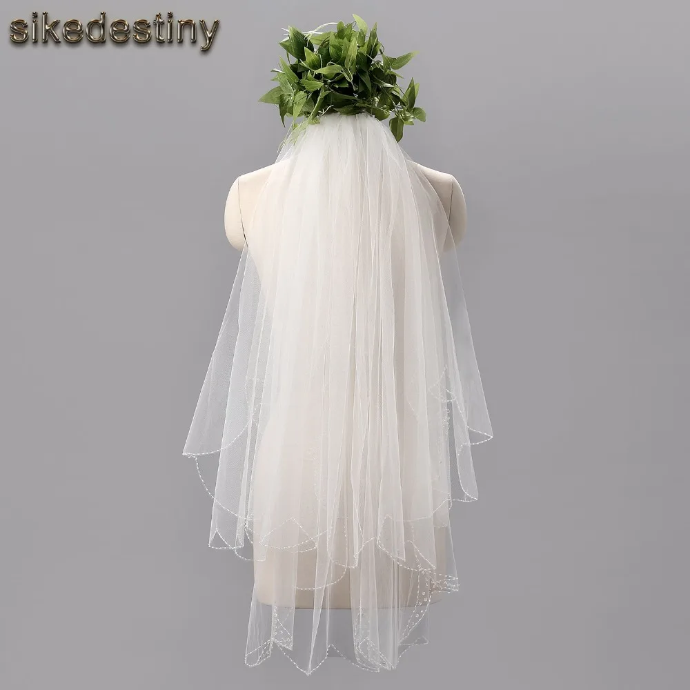 

2018 New Elegant Wedding Accessories Short Tulle Wedding Veil White Ivory Two Layer Bridal Veil With Comb Cheap Wedding Veil
