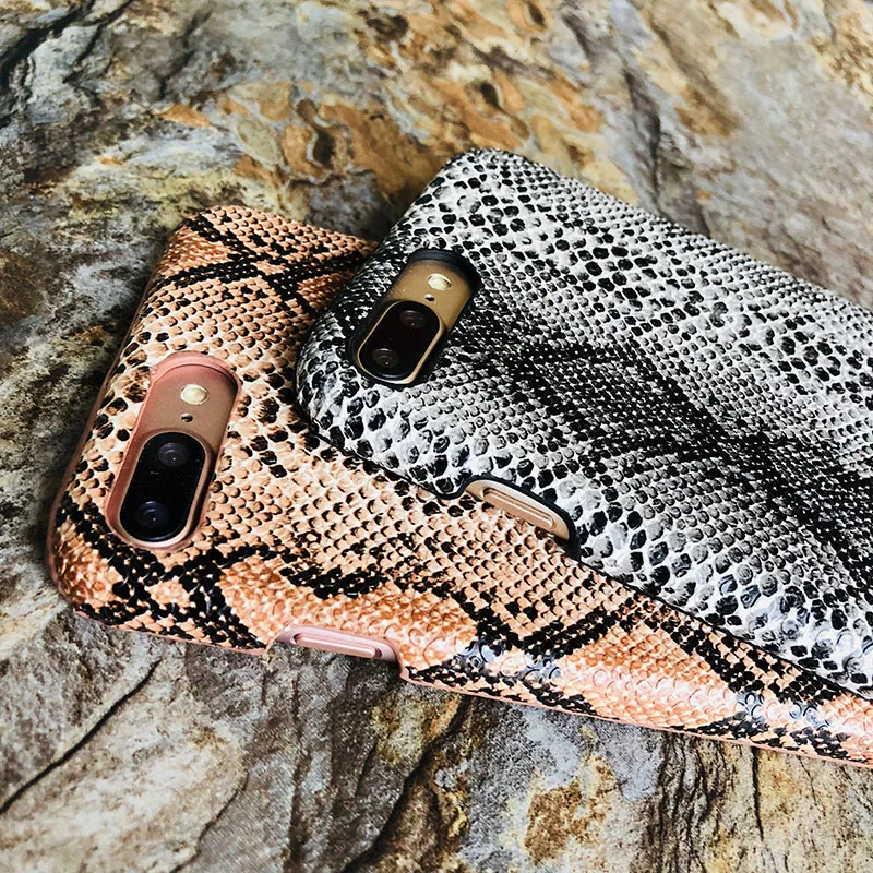 Kerzzil Cool Snake Texture Phone Cases For iPhone 6 6s 8 7 Plus XS Max XR Case PU Leather Back Cover For iPhone X case 8 Fundas