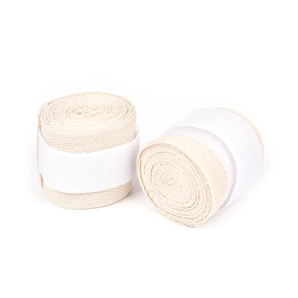 beige Новинка, 1 пара, 2,5 м, боксерский бандаж, ручная упаковка, Боксерские перчатки для спарринга, лента, Муай Тай, аксессуары для тхэквондо - Цвет: beige