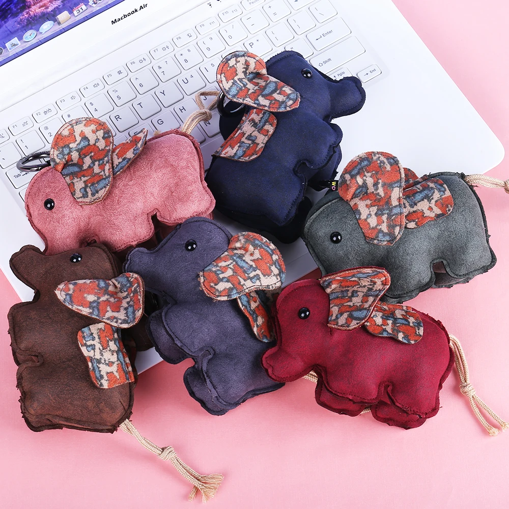 Lovely Cloth Doll Toys Animal Elephant Keychain Key Rings Boys Girls