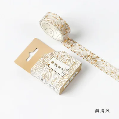 JIANWU 15 мм X 5 м бронзовая васи лента креативный китайский стиль Пуля журнал маскирующая Лента наклейки Скрапбукинг Канцелярские товары - Цвет: zuiqingfeng