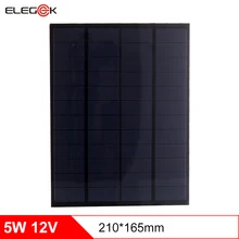 ELEGEEK 5 Вт 12 В солнечная панель поликристаллическая 410 мАч мини солнечная панель батарея 12 В DIY Солнечная батарея для DIY 210*165 мм