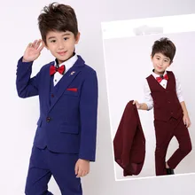 Suit For Boy 3pcs(Coat+Vest+Pants) Boys Suits For Weddings Kids Blazer Suit For Boy Costume Enfant Garcon Mariage Garcon 3-10Y