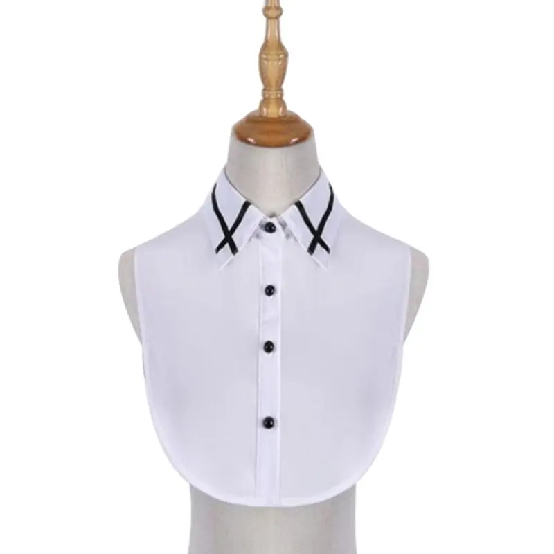 

Black White Women Lady Fake Collar Party Blouse Lace Hollow Detachable False Collar