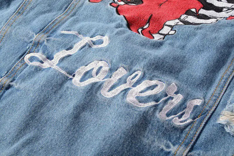 Mcikkny Fashion Men's Ripped Denim Jackets Skull Heart Embroidery Jean Jackets Retro Style Streetwear Coats For Male Size M-4XL  (5)