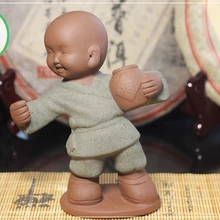 Чайная фигурка для набора Кунг Фу Ча Мальчик с винным бочонком(зелёная одежда