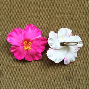 36 шт. Разноцветные пены Гавайский цветок гибискуса цветок свадебные зажимы для волос 9 см цветок вечерние свадебные frangipani - Цвет: fushia
