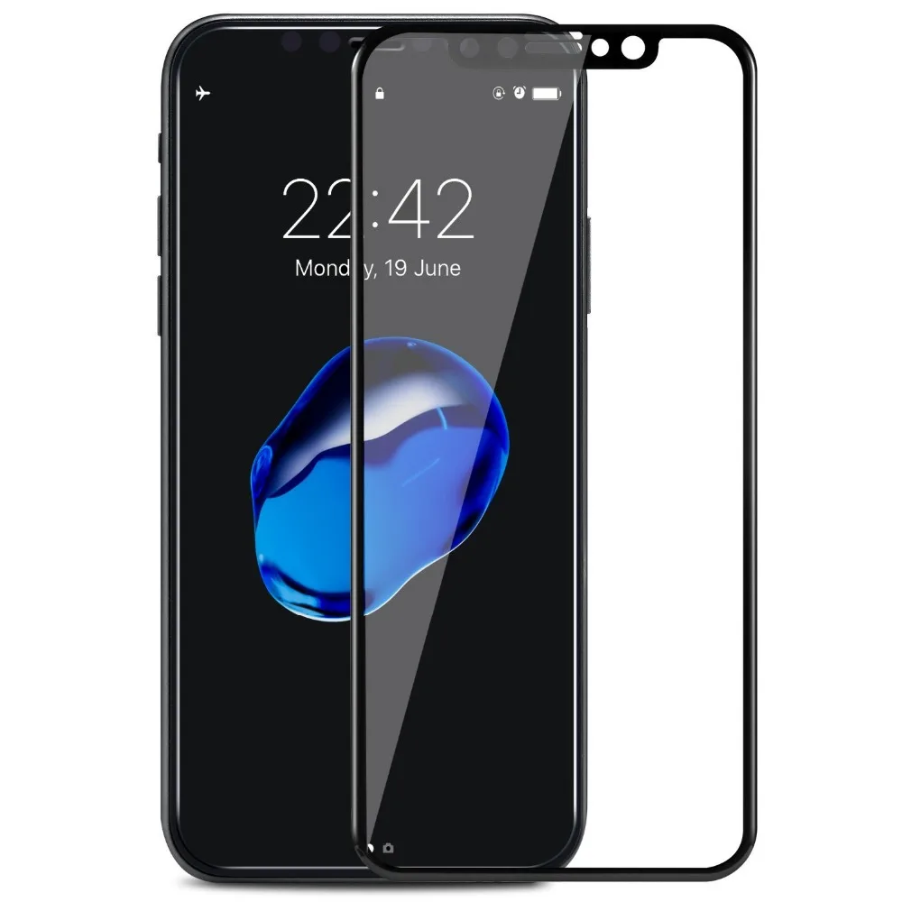 Wangcangli 4D Glass for iPhone x 8 Plus Full Cover 4D