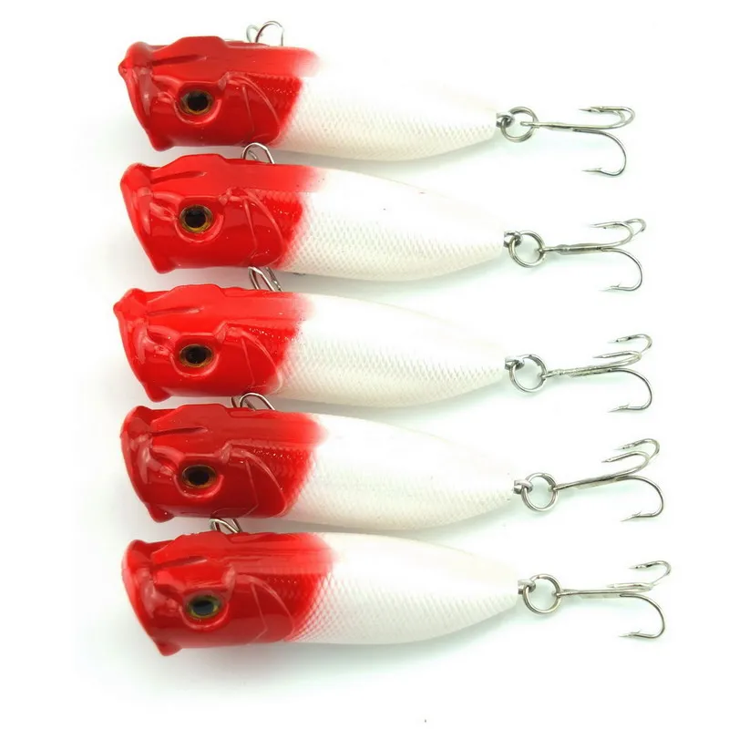 Buy High quality 5PCS Popper Lure red head bait 6.5cm