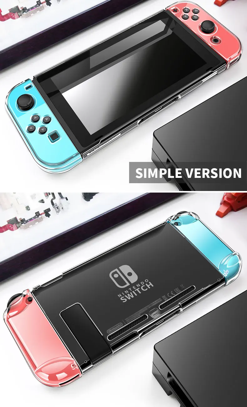 Жесткий прозрачный защитный чехол(ошибка) для Nintendo Switch Shell Funda прозрачный съемный защитный чехол Чехлы с кристаллами для Dockable