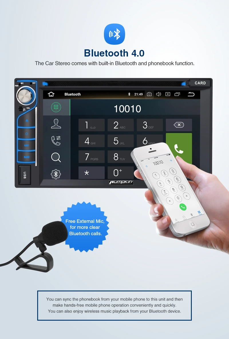 Perfect Pumpkin 2 Din 6.2"Universal Android 9.0 GPS Car Radio RAM 4G ROM 32G Stereo Audio Player GPS Navigation Wifi OBD2 DAB FM RDS 15