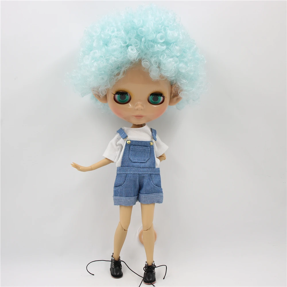 Кукла ICY DBS Blyth 1/6 bjd шарнирная кукла для тела из кожи загара Afor волосы синие 30 см
