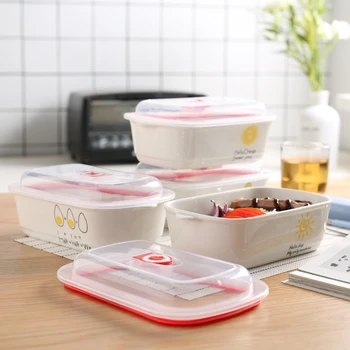 

Microwave Lunch Box Ceramic Sealed Leakproof Dinnerware Food Storage Container Children Kids School Office Portable Bento Box