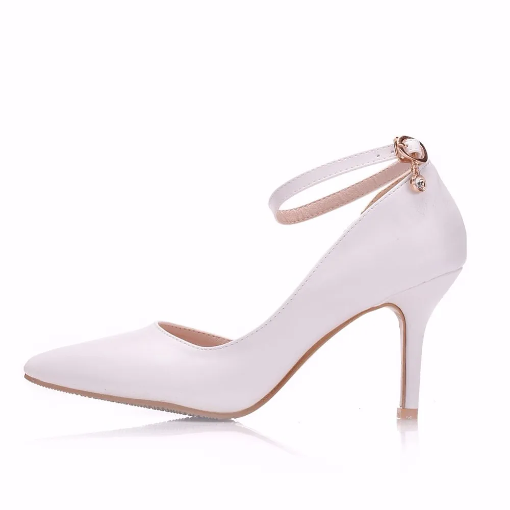 Женские свадебные туфли на высоком каблуке 8 см с кристаллами|Туфли| |