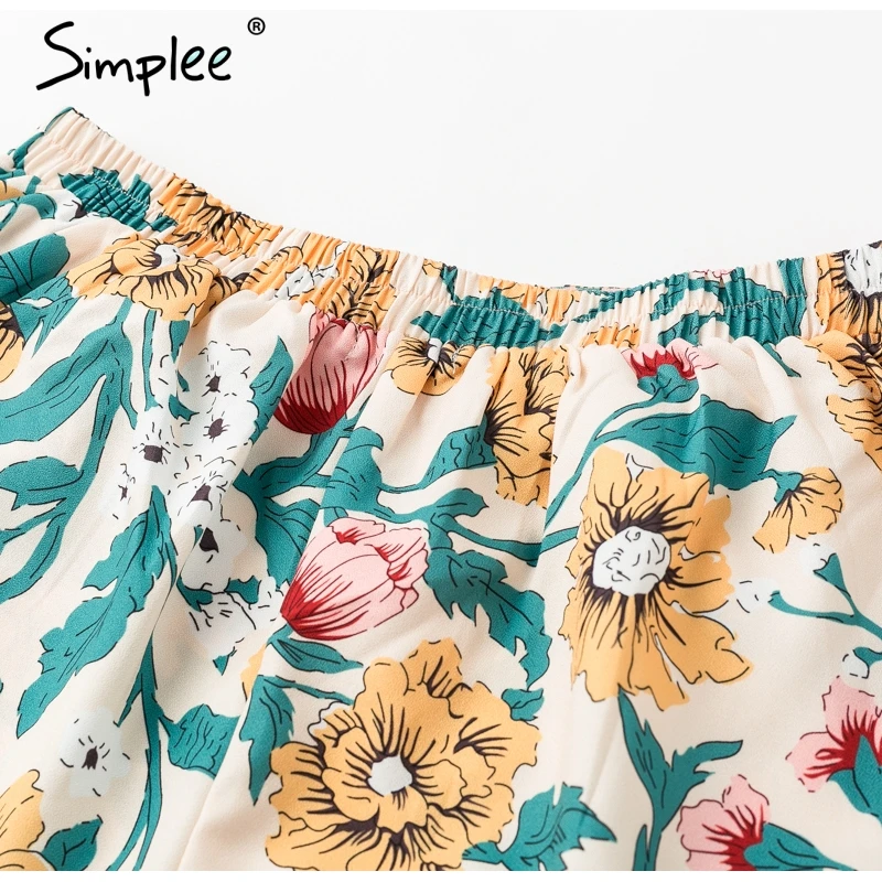 Женские шифоновые шорты Simplee, с точечным принтом, богемные элегантные шорты с рюшами и высокой талией, повседневные пляжные свободные шорты для лета