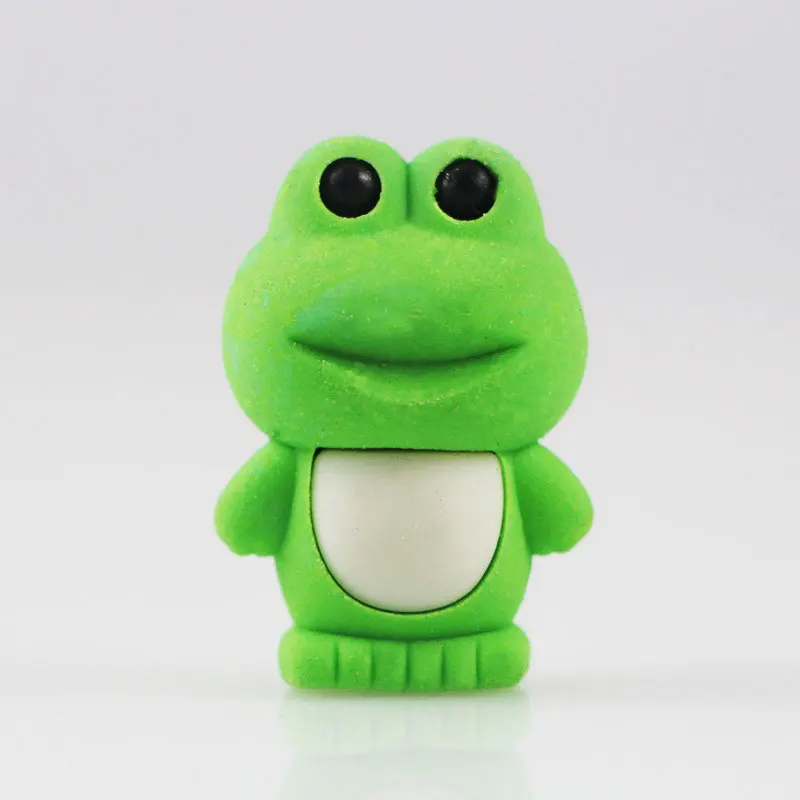 

1X Cartoon assemble eraser mini frog modelling eraser children stationery gift prizes kawaii school office supplies papelaria