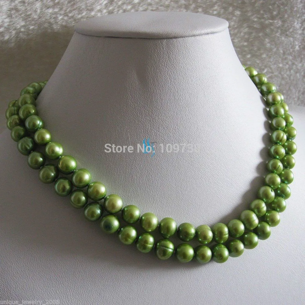 

Jewelr 004083 34" 7-8mm Green Freshwater Pearl Necklace