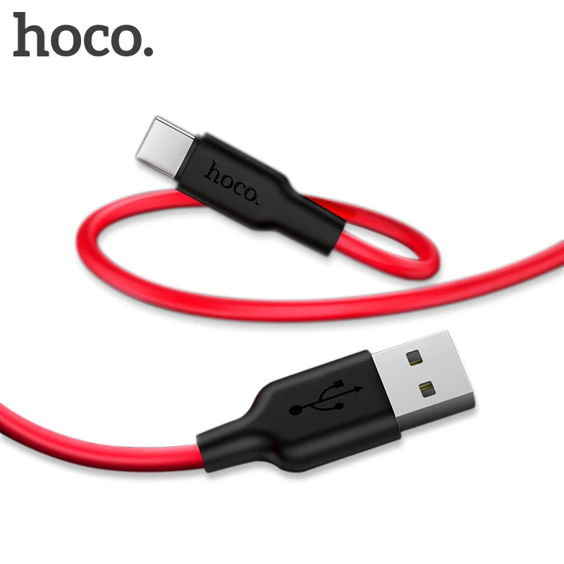 

HOCO Soft Silicone USB Type-C Cable 2A Fast Charge USB C Type C Cable for Samsung S8 Xiaomi Huawei Tipo C Mobile Charger Cord