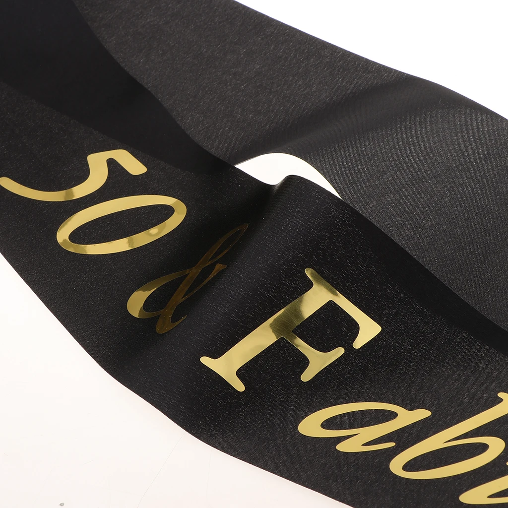 Gilding Gold Fabulous Sash for Birthday Anniversary Party Favors Supplies Decor, Number 30 40 50 60 70 80