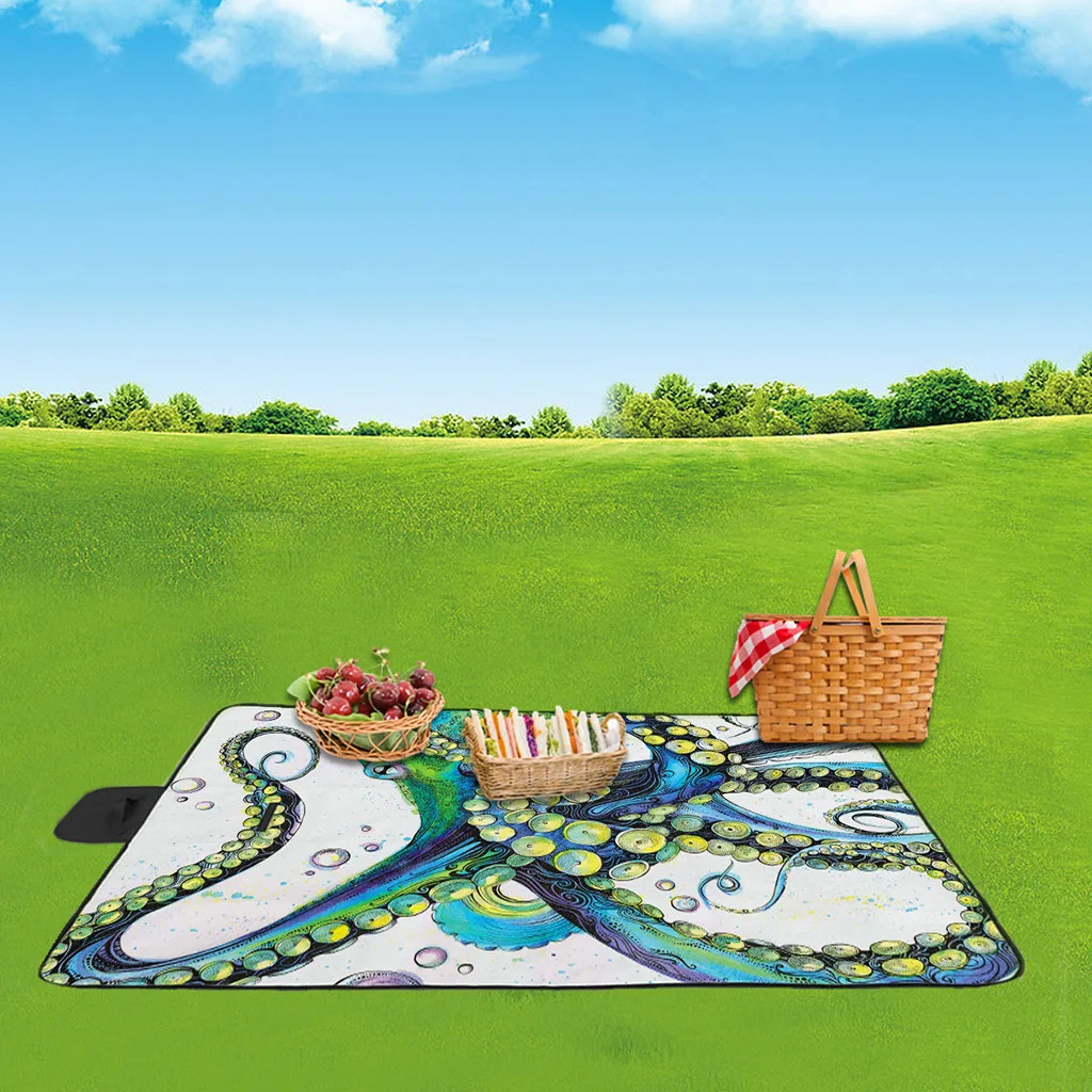 مقبض تصميم 3D الرقمية الطباعة كامل البوليستر أكسفورد القماش سجادة للرحلات/افريقي طوي في الهواء الطلق التخييم حصيرة المحمولة سجادة للرحلات