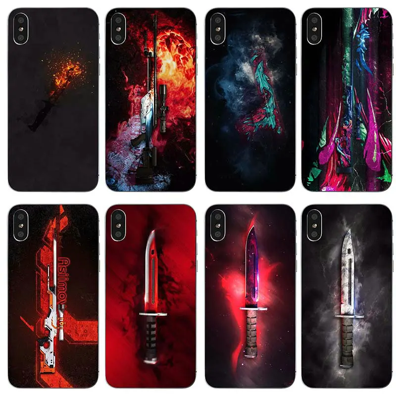 

Coque Capa Soft TPU Silicone Cell Phone Case Cover for iPhone X XR XS Max 5 5S SE 6 6S 7 7Plus 8 Plus Counter Strike Cs Go Guns