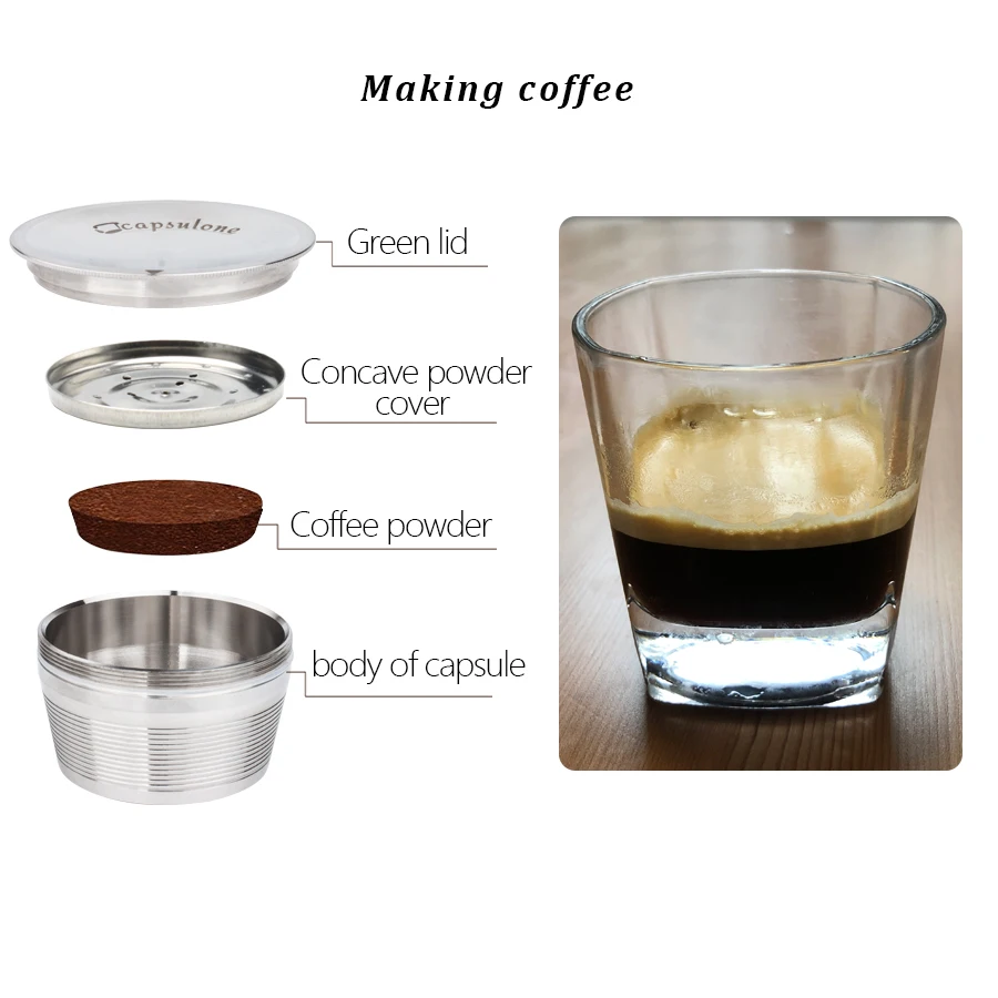  Capsulone/STAINLESS STEEL Metal dolce gusto Machine Compatible Refillable Reusable/gift Nescafe Dol