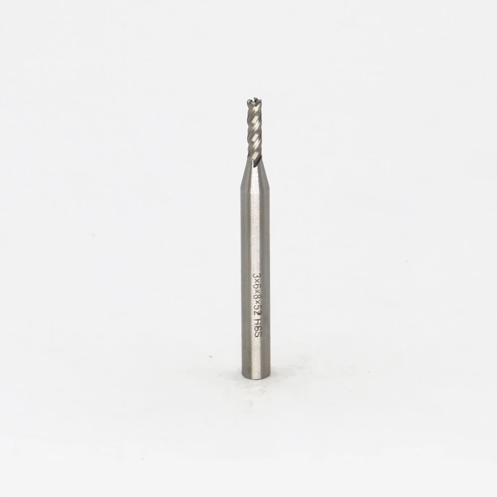 

New 4Flute Head 3mm End mills Milling cutter CNC bits tools W4Mo3Cr4V1 HSS & Aluminium 4F3*6*8*52mm
