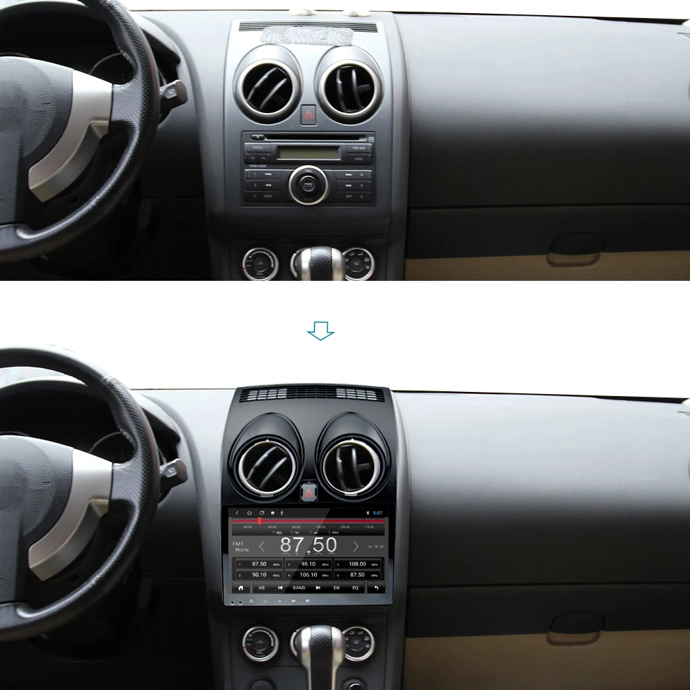 EKIY " Android 8,1 автомобильный радиоприемник мультимедиа для Nissan Qashqai 2010 Dualis 2007- 2G 32G DSP ips рулевое колесо управления BT WiFi