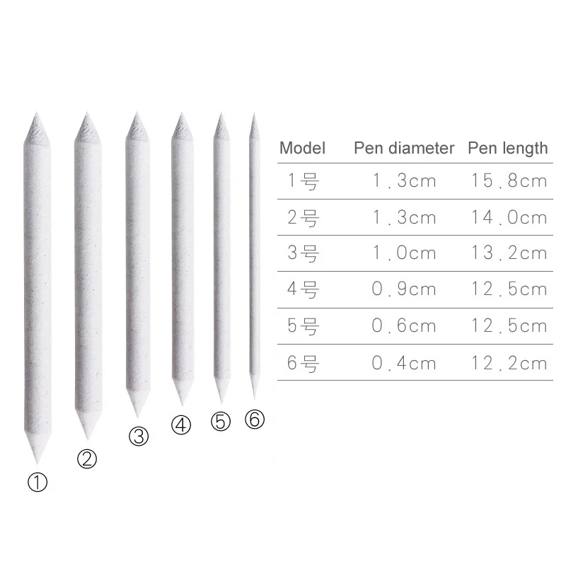 6 шт. Tortillon прочный художественный инструмент для рисования пень эскиз Пастельная растушевка Tortillon SDF-SHIP