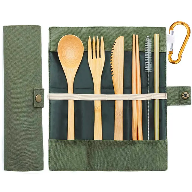 Sustainable Bamboo Cutlery Set Biodegradable Eco Friendly Kitchen Utensils » Planet Green Eco-Friendly Shop