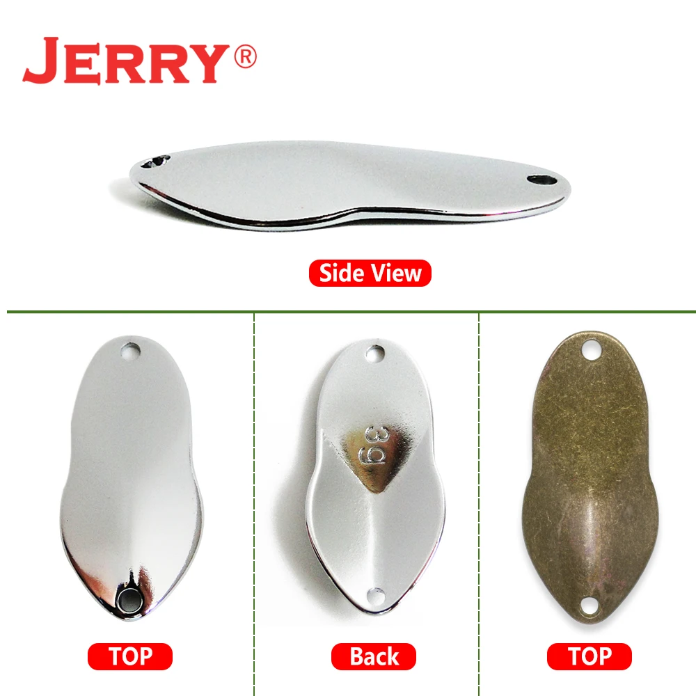 Jerry 50 шт., 1,5 г, 2 г, 3 г, латунная Неокрашенная металлическая приманка, рыболовные приманки, микрозона, ложки для форели, ультралегкие безделушки