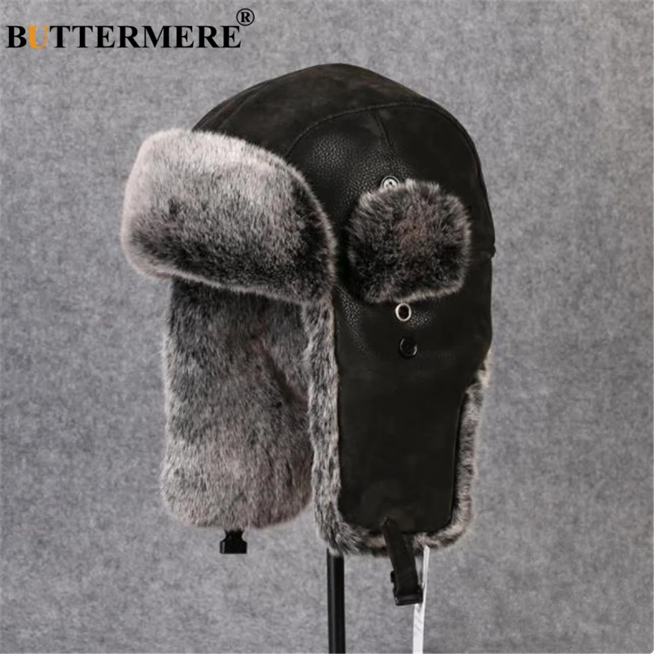 leather winter hats with ear flaps