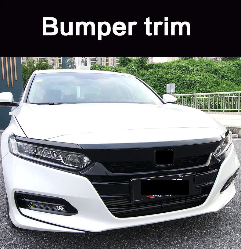 Для Honda Accord автомобильный передний капот бампер крышка капота решетка крышка отделка глянцевый черный/красный/углеродное волокно передняя крышка отделка