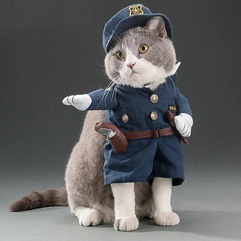 

Creative trend pet clothes dog cat costume cosplay Police Doctor costume party clothing leisure entertainment outdoor photo