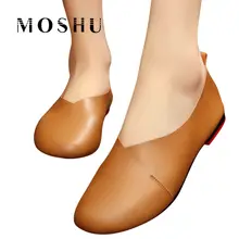 Дизайнерская Женская Летняя обувь на плоской подошве; повседневная обувь из натуральной кожи; Лоферы без застежки; нескользящая обувь; Zapatos chaussure Femme; большие размеры 35-43