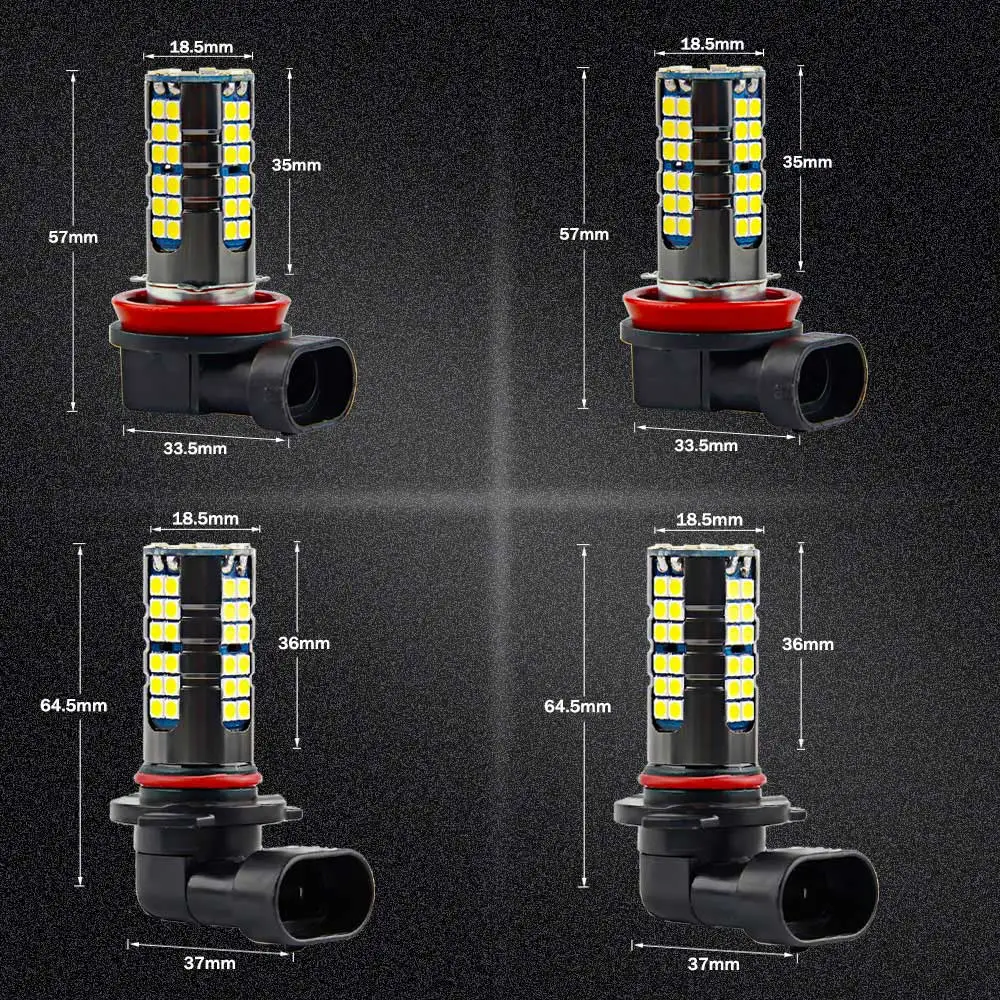 2 шт. H11 светодиодный автомобильный светильник s H8 HB4 9006 HB3 9005 SMD авто противотуманные лампы 1800LM 6000K белый Canbus, вождения, бега, светодиодный светильник 12V 24V