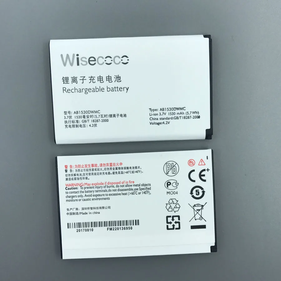 

wisococo NEW 1530mAh AB1530DWMC Battery For PHILIPS X525/W626 X806 X331 X518 CTX331 XCT518Smartphone With Tracking Number